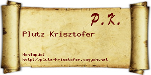 Plutz Krisztofer névjegykártya